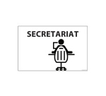 Panneau SECRETARIAT + symbole - fond blanc 300 x 200 mm