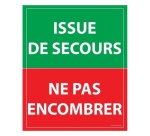 Panneau Issue de secours, ne pas encombrer - 300 x 250 mm