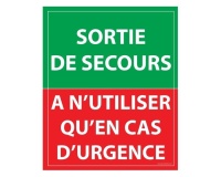 Panneau Sortie de secours, à n'utiliser qu'en cas d'urgence - 300 x 250 mm  - PVC