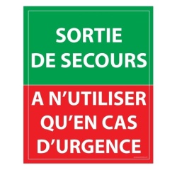 Panneau Sortie de secours, à n'utiliser qu'en cas d'urgence - 300 x 250 mm