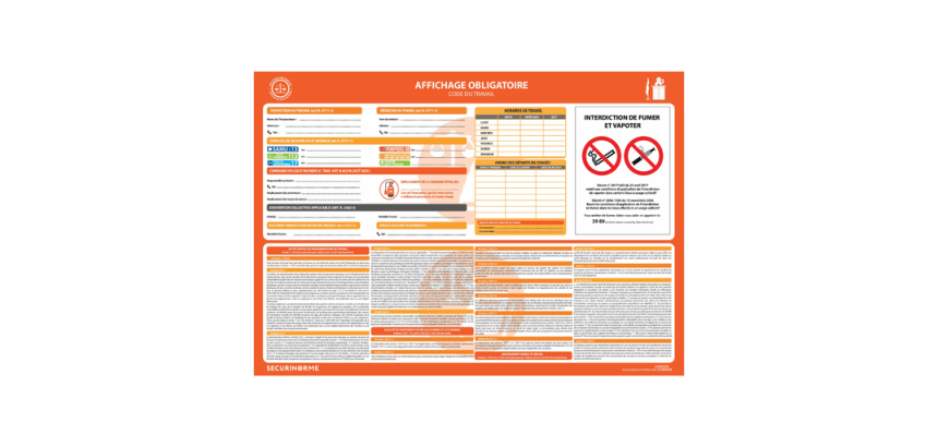Affiche entreprise - 1 à 10 salariés - Vinyle plastifié A3