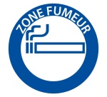 Pictogramme Cigarette Zone fumeur : signalisation conforme Vinyle Souple Autocollant Ø 100 mm