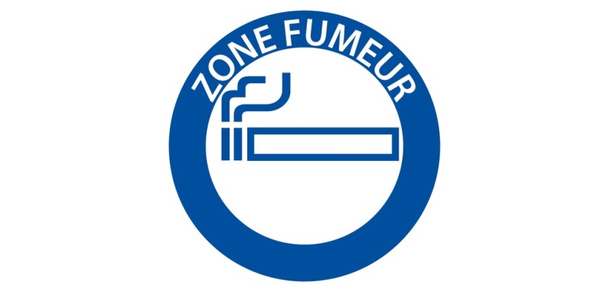 Pictogramme Cigarette Zone fumeur : signalisation conforme Vinyle Souple Autocollant Ø 100 mm