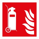 Panneau incendie Extincteur sur roues ISO 7010 F009 PVC 2 mm 250 x 250 mm