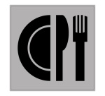 Panneau d'information - Pictogramme Restaurant Vinyle Souple Autocollant 90 x 90 mm