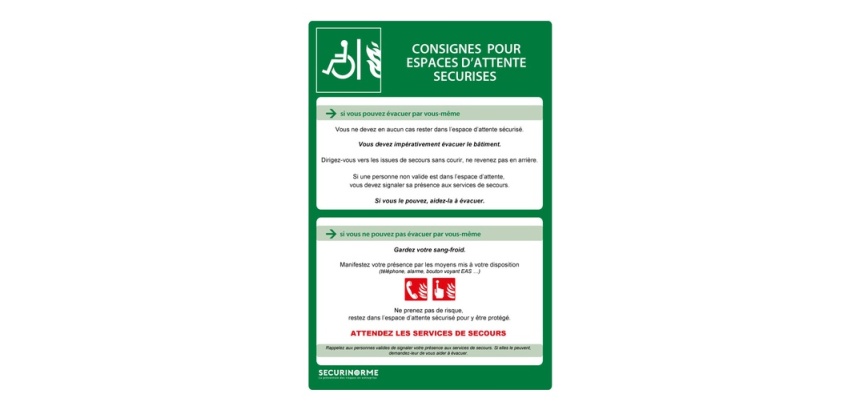 Panneau - Consignes sécurité espace attente - PVC 200x300 mm