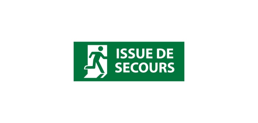 Panneau Issue de secours ISO 7010 – Signalisation évacuation 210 x 75 mm PVC 2 mm