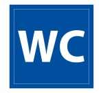 Panneau d'information WC - signalétique toilettes 250 x 250 mm PVC 2 mm Blanc sur fond Bleu