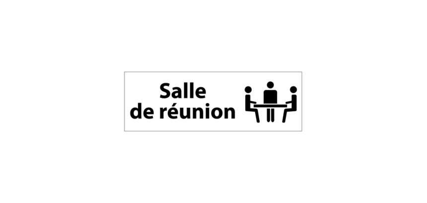 Panneau d'information - Salle de réunion - 210 x 75 mm PVC 2 mm Gris