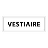 Panneau VESTIAIRE 210x75mm PVC ou Vinyle Int./Ext. Vinyle Souple Autocollant Gris