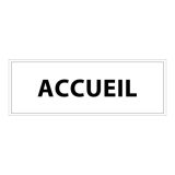 Panneau de signalisation - Pictogramme Accueil - 210 x 75 mm PVC 2 mm Gris