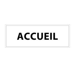 Panneau de signalisation - Pictogramme Accueil - 210 x 75 mm PVC 2 mm Gris