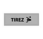 Signalétique d'Information - Pictogramme Tirez - 210 x 75 mm Vinyle Souple Autocollant Blanc