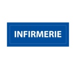 Panneau INFIRMERIE - fond bleu 210 x 75 mm