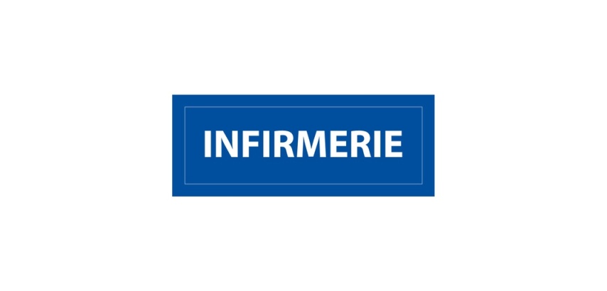 Panneau de signalisation - Pictogramme Infirmerie - 210 x 75 mm