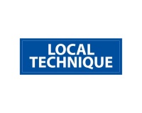 Panneau LOCAL TECHNIQUE - fond bleu 210 x 75 mm  - PVC