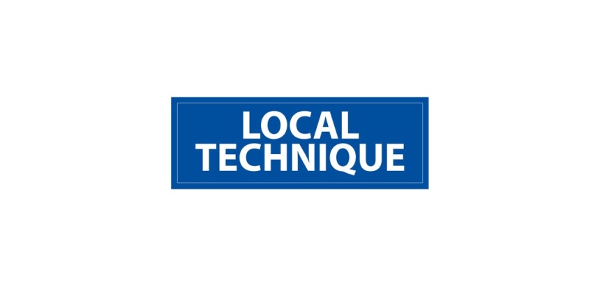 Panneau d'information - Pictogramme Local Technique - 210 x 75 mm PVC 2 mm