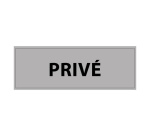 Signalétique d'information - PRIVE - 210 x 75 mm PVC 2 mm Blanc