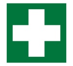 Panneau signalétique Premiers Secours - E003 - ISO 7001 250 x 250 mm Vinyle Souple Autocollant