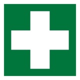 Panneau ISO EN 7010 - Premiers secours - E003  (250 x 250 mm, Vinyle Souple Autocollant)