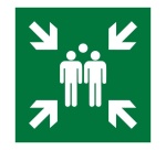 Panneau premiers secours - Point de rassemblement E007 - ISO 7001 250 x 250 mm Vinyle Souple Autocollant