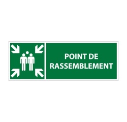 Panneau ISO EN 7010 - Point de rassemblement - E007 avec texte