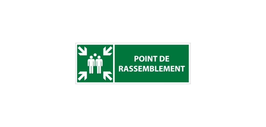 Panneau d'évacuation ERP - Point de rassemblement - ISO 7010