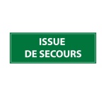 Panneau Issue de secours texte vert évacuation 350 x 125 mm Vinyle Souple Autocollant