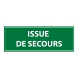 Panneau Issue de secours texte vert évacuation 350 x 125 mm Vinyle Souple Autocollant
