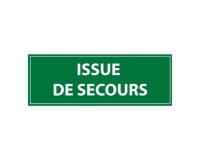 Panneau Issue de secours texte vert évacuation