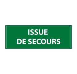 Panneau Issue de secours texte vert évacuation