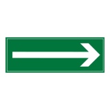 Panneau directionnel - Flèche verte - Format rectangulaire 350 x 125 mm PVC 2 mm