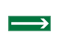 Panneau directionnel - Flèche verte - Format rectangulaire 350 x 125 mm PVC 2 mm