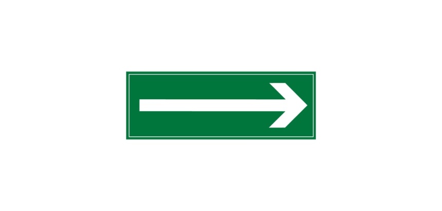 Panneau directionnel - Flèche verte - Format rectangulaire 210 x 75 mm Vinyle Souple Autocollant