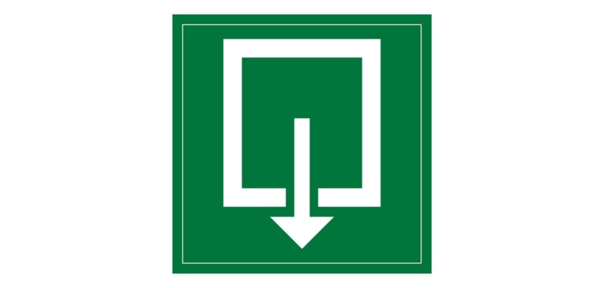 Panneau d'évacuation - Sortie de Secours - F001 - ISO 7010 250 x 250 mm PVC 2 mm