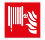 Panneau incendie - R.I.A. Robinet d’Incendie Armé - ISO 7010 125 x 125 mm Vinyle Souple Autocollant