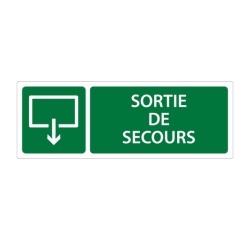 Panneaux Sortie de secours  - evacuation rectangle