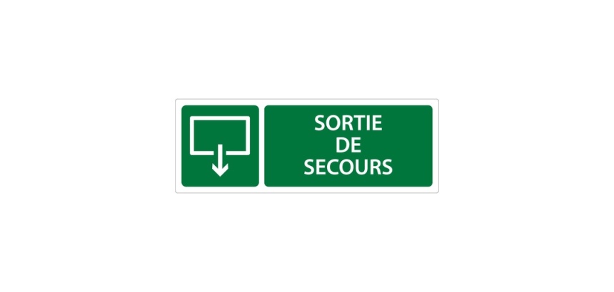 Panneau Sortie et évacuation - Sortie de Secours - ISO 7010 210 x 75 mm Vinyle Souple Autocollant