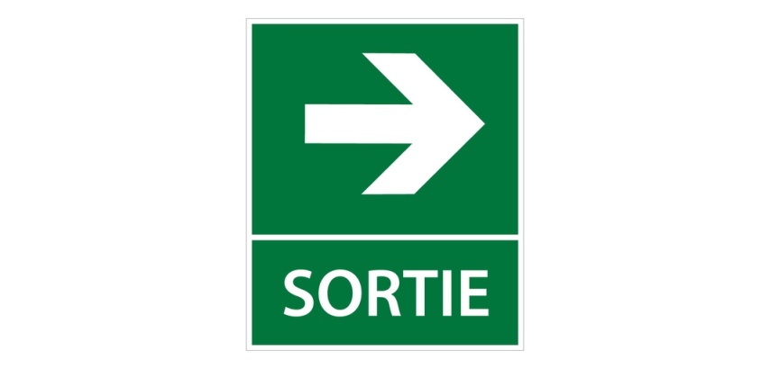 Panneau Sortie flèche droite ISO 7010 – Évacuation