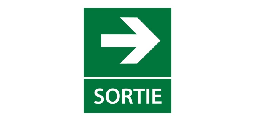 Panneau Sortie flèche droite ISO 7010 – Évacuation