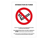 Panneau signalétique - Interdiction de fumer - P002 - ISO 7010 210 x 150 mm Vinyle Souple Autocollant
