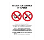 Panneau signalétique - Interdiction de fumer et vapoter - ISO 7010 150 x 210 mm Vinyle souple autocollant