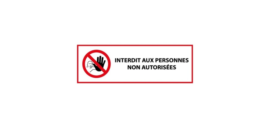 Panneau Interdit aux personnes non autorisées P080 - ISO 7010 600 x 150 mm Vinyle Souple Autocollant