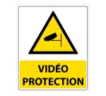 Panneau d'information - Vidéo Protection - 250 x 300 mm Vinyle Souple Autocollant
