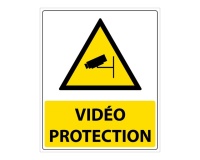 Panneau d'information - Vidéo Protection - 250 x 300 mm Vinyle Souple Autocollant