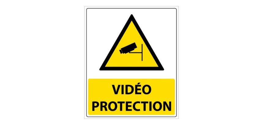 Panneau d'information - Vidéo Protection - 250 x 300 mm Vinyle Souple Autocollant