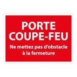 Panneau - Porte coupe-feu, pas d'obstacle - ISO 3864-1 300 x 420 mm Vinyle Souple Autocollant