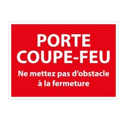 Panneau - Porte coupe-feu, pas d'obstacle - ISO 3864-1