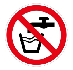 Panneau interdiction P005 - Eau non potable - ISO 7010 Vinyle Souple Autocollant 100 mm