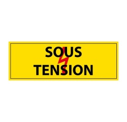 Panneau - Sous tension - Vinyle autocollant - ISO 7010 297 x 105 mm
